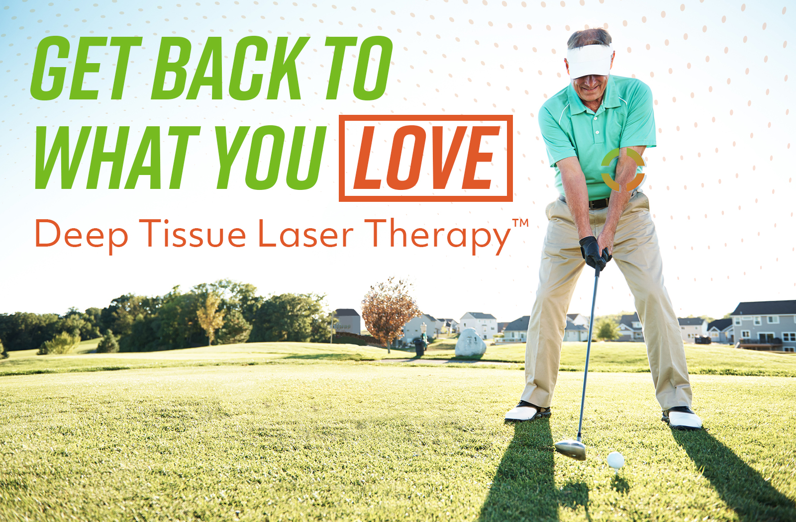 a man playing golf after having Laser Therapy in Plantation