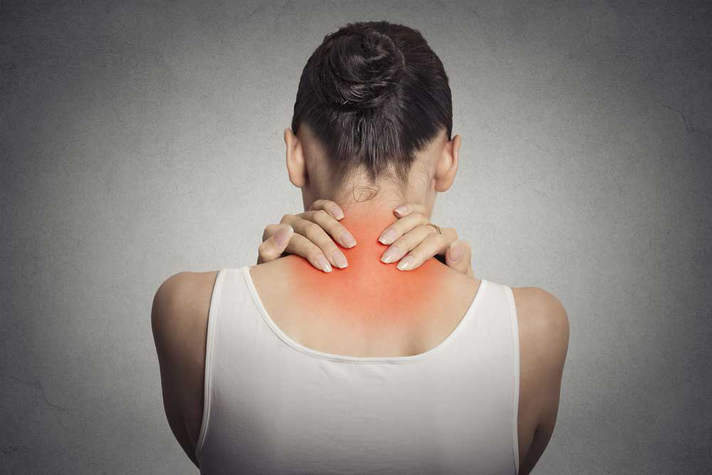 woman with neck pain