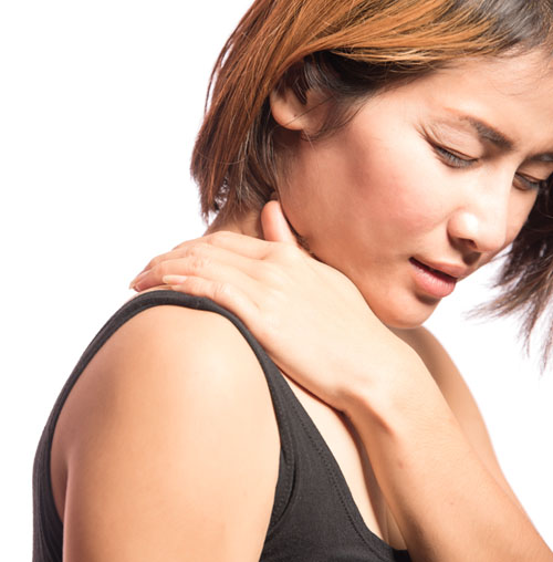 woman with neck pain