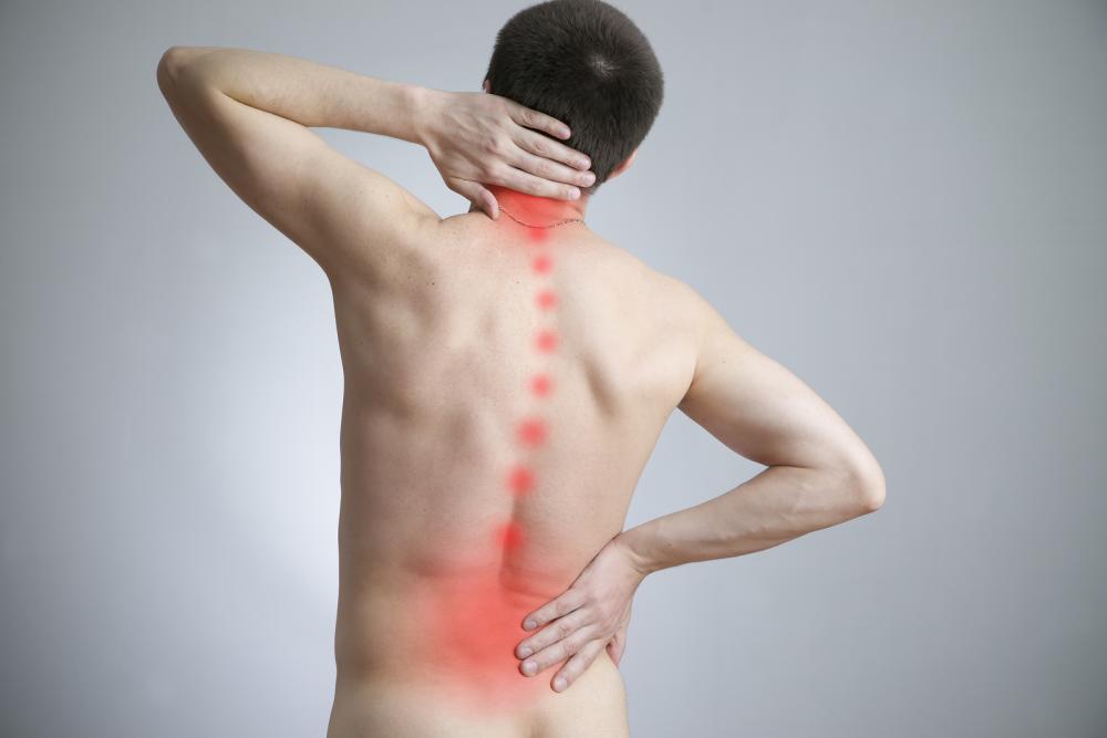 man with muscle pain all over